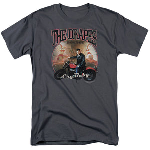 AN OFFCIALLY LICENSED CRY BABY DRAPES MEN'S REGULAR FIT T-SHIRT CHARCOAL