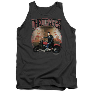AN OFFCIALLY LICENSED CRY BABY DRAPES ADULT UNISEX TANK TOP CHARCOAL