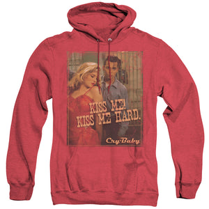 AN OFFCIALLY LICENSED CRY BABY KISS ME ADULT UNISEX HEATHER PULLOVER HOODIE RED