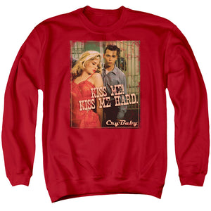 AN OFFCIALLY LICENSED CRY BABY KISS ME ADULT UNISEX CREWNECK SWEATSHIRT RED