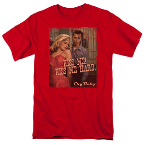 AN OFFCIALLY LICENSED CRY BABY KISS ME MEN'S REGULAR FIT T-SHIRT RED