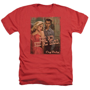 AN OFFCIALLY LICENSED CRY BABY KISS ME MEN'S HEATHER T-SHIRT RED