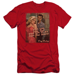 AN OFFCIALLY LICENSED CRY BABY KISS ME MEN'S PREMIUM SLIM FIT T-SHIRT RED