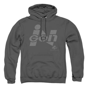 AN OFFCIALLY LICENSED JURASSIC PARK INGEN LOGO ADULT UNISEX PULLOVER HOODIE CHARCOAL