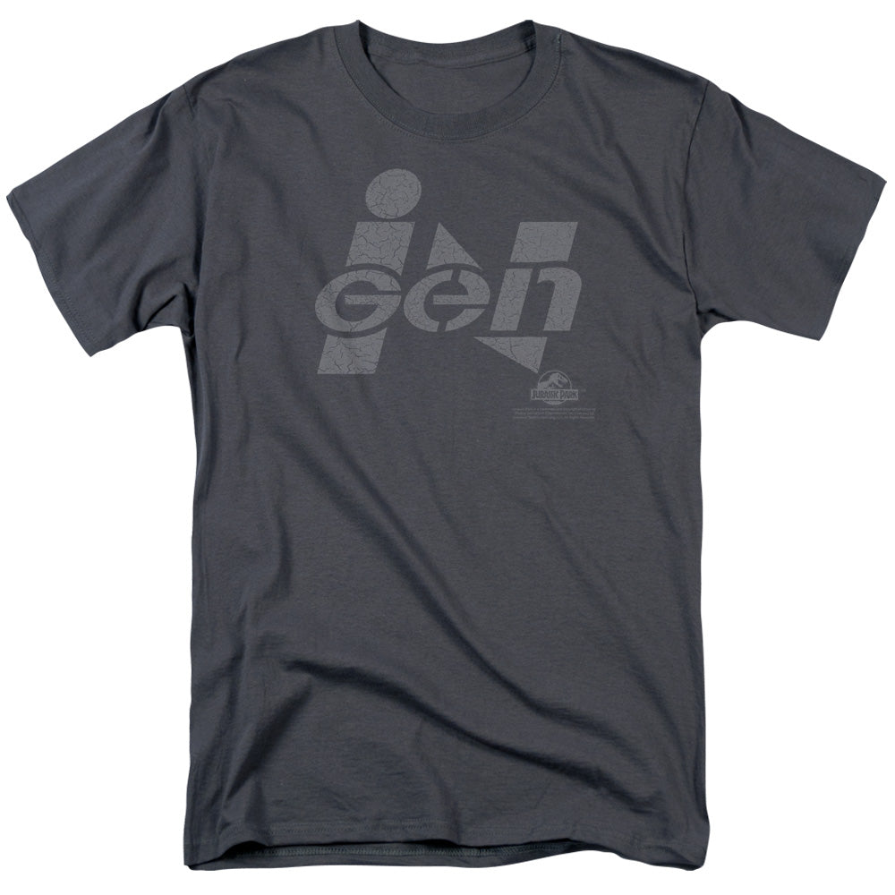AN OFFCIALLY LICENSED JURASSIC PARK INGEN LOGO MEN'S REGULAR FIT T-SHIRT CHARCOAL