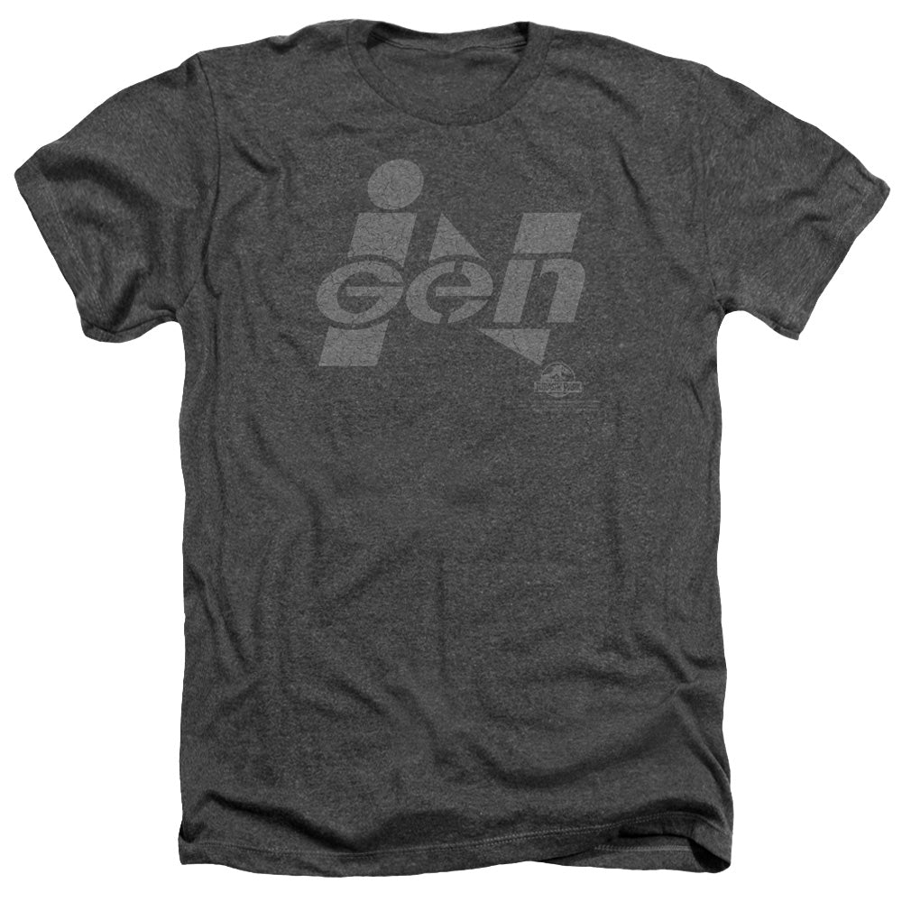 AN OFFCIALLY LICENSED JURASSIC PARK INGEN LOGO MEN'S HEATHER T-SHIRT CHARCOAL