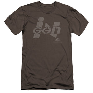 AN OFFCIALLY LICENSED JURASSIC PARK INGEN LOGO MEN'S PREMIUM SLIM FIT T-SHIRT CHARCOAL
