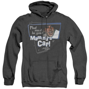 AN OFFCIALLY LICENSED AMERICAN GRAFITTI MAMMAS CAR ADULT UNISEX HEATHER PULLOVER HOODIE BLACK