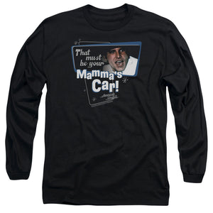 AN OFFCIALLY LICENSED AMERICAN GRAFITTI MAMMAS CAR MEN'S LONG SLEEVE T-SHIRT BLACK