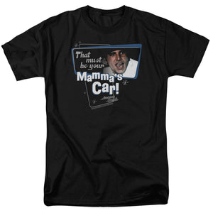 AN OFFCIALLY LICENSED AMERICAN GRAFITTI MAMMAS CAR MEN'S REGULAR FIT T-SHIRT BLACK