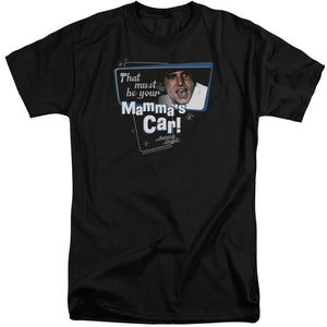 AN OFFCIALLY LICENSED AMERICAN GRAFITTI MAMMAS CAR MEN'S TALL FIT T-SHIRT BLACK