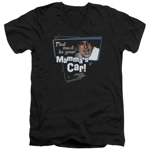 AN OFFCIALLY LICENSED AMERICAN GRAFITTI MAMMAS CAR MEN'S V-NECK T-SHIRT BLACK