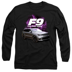 AN OFFCIALLY LICENSED FAST AND THE FURIOUS 9 JEEP MEN'S LONG SLEEVE T-SHIRT BLACK
