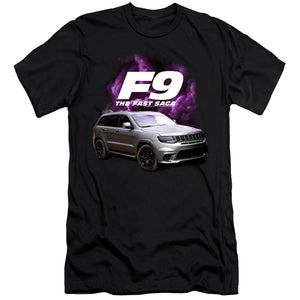 AN OFFCIALLY LICENSED FAST AND THE FURIOUS 9 JEEP MEN'S PREMIUM SLIM FIT T-SHIRT BLACK