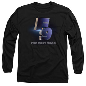AN OFFCIALLY LICENSED FAST AND THE FURIOUS 9 F9 POSTER LOGO MEN'S LONG SLEEVE T-SHIRT BLACK