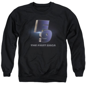 AN OFFCIALLY LICENSED FAST AND THE FURIOUS 9 F9 POSTER LOGO ADULT UNISEX CREWNECK SWEATSHIRT BLACK