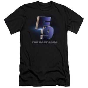 AN OFFCIALLY LICENSED FAST AND THE FURIOUS 9 F9 POSTER LOGO MEN'S PREMIUM SLIM FIT T-SHIRT BLACK