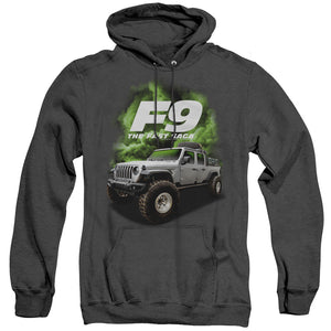 AN OFFCIALLY LICENSED FAST AND THE FURIOUS 9 TRUCK ADULT UNISEX HEATHER PULLOVER HOODIE BLACK
