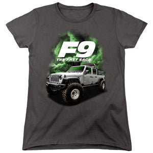 AN OFFCIALLY LICENSED FAST AND THE FURIOUS 9 TRUCK WOMEN'S REGULAR FIT T-SHIRT BLACK