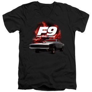 AN OFFCIALLY LICENSED FAST AND THE FURIOUS 9 CAMERO MEN'S V-NECK T-SHIRT BLACK
