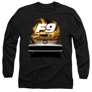AN OFFCIALLY LICENSED FAST AND THE FURIOUS 9 CAMERO FRONT MEN'S LONG SLEEVE T-SHIRT BLACK