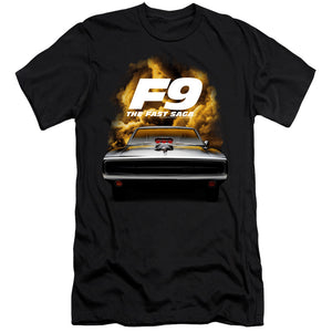 AN OFFCIALLY LICENSED FAST AND THE FURIOUS 9 CAMERO FRONT MEN'S PREMIUM SLIM FIT T-SHIRT BLACK