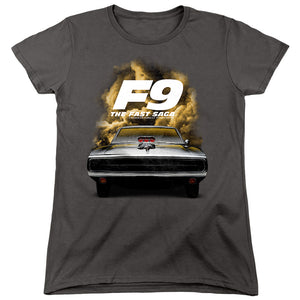 AN OFFCIALLY LICENSED FAST AND THE FURIOUS 9 CAMERO FRONT WOMEN'S REGULAR FIT T-SHIRT BLACK