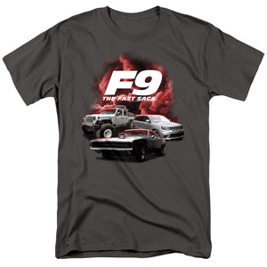 AN OFFCIALLY LICENSED FAST AND THE FURIOUS 9 CAR GROUP MEN'S REGULAR FIT T-SHIRT BLACK
