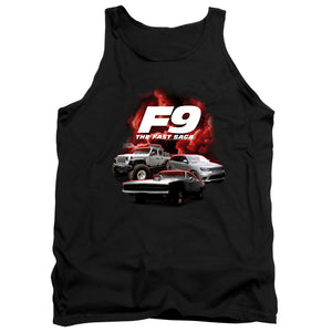 AN OFFCIALLY LICENSED FAST AND THE FURIOUS 9 CAR GROUP ADULT UNISEX TANK TOP BLACK
