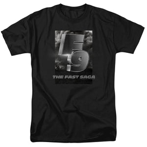 AN OFFCIALLY LICENSED FAST AND THE FURIOUS 9 F9 SMOKE LOGO MEN'S REGULAR FIT T-SHIRT BLACK