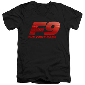 AN OFFCIALLY LICENSED FAST AND THE FURIOUS 9 F9 MAPLOGO MEN'S V-NECK T-SHIRT BLACK
