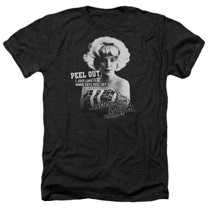 AN OFFCIALLY LICENSED AMERICAN GRAFFITI PEEL OUT MEN'S HEATHER T-SHIRT CHARCOAL
