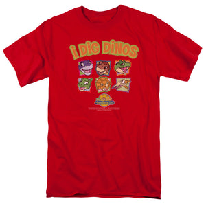 AN OFFCIALLY LICENSED LAND BEFORE TIME I DIG DINOS MEN'S REGULAR FIT T-SHIRT RED