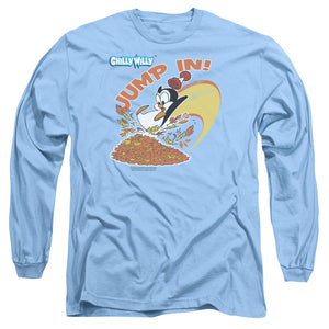 AN OFFCIALLY LICENSED CHILLY WILLY JUMP IN MEN'S LONG SLEEVE T-SHIRT CAROLINA BLUE