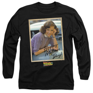 AN OFFCIALLY LICENSED BACK TO THE FUTURE BTTF MOTHERS DAY MEN'S LONG SLEEVE T-SHIRT BLACK