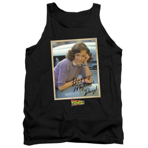 AN OFFCIALLY LICENSED BACK TO THE FUTURE BTTF MOTHERS DAY ADULT UNISEX TANK TOP BLACK