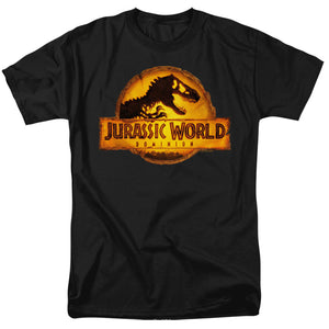AN OFFCIALLY LICENSED JURASSIC WORLD RENDERED LOGO MEN'S REGULAR FIT T-SHIRT BLACK