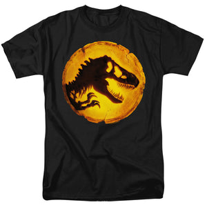 AN OFFCIALLY LICENSED JURASSIC WORLD DOMINION ICON MEN'S REGULAR FIT T-SHIRT BLACK