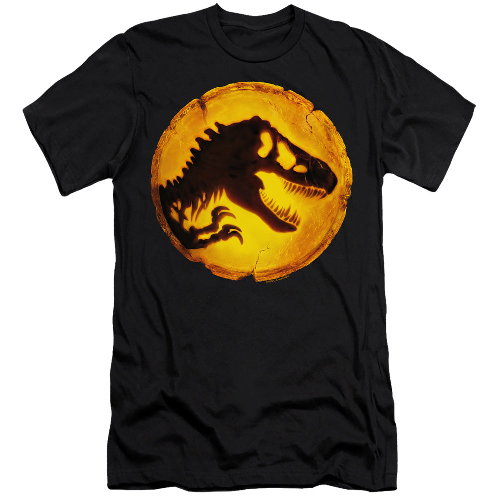 AN OFFCIALLY LICENSED JURASSIC WORLD DOMINION ICON MEN'S PREMIUM SLIM FIT T-SHIRT BLACK