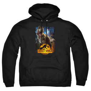 AN OFFCIALLY LICENSED JURASSIC WORLD NO MORE FENCES ADULT UNISEX PULLOVER HOODIE BLACK