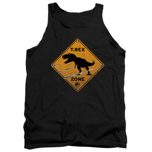 AN OFFCIALLY LICENSED JURASSIC WORLD TREX ZONE ADULT UNISEX TANK TOP BLACK
