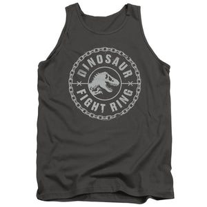 AN OFFCIALLY LICENSED JURASSIC WORLD DINO FIGHT RING ADULT UNISEX TANK TOP CHARCOAL