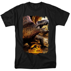 AN OFFCIALLY LICENSED JURASSIC WORLD DIMETRODON BEAUTY SHOT MEN'S REGULAR FIT T-SHIRT BLACK