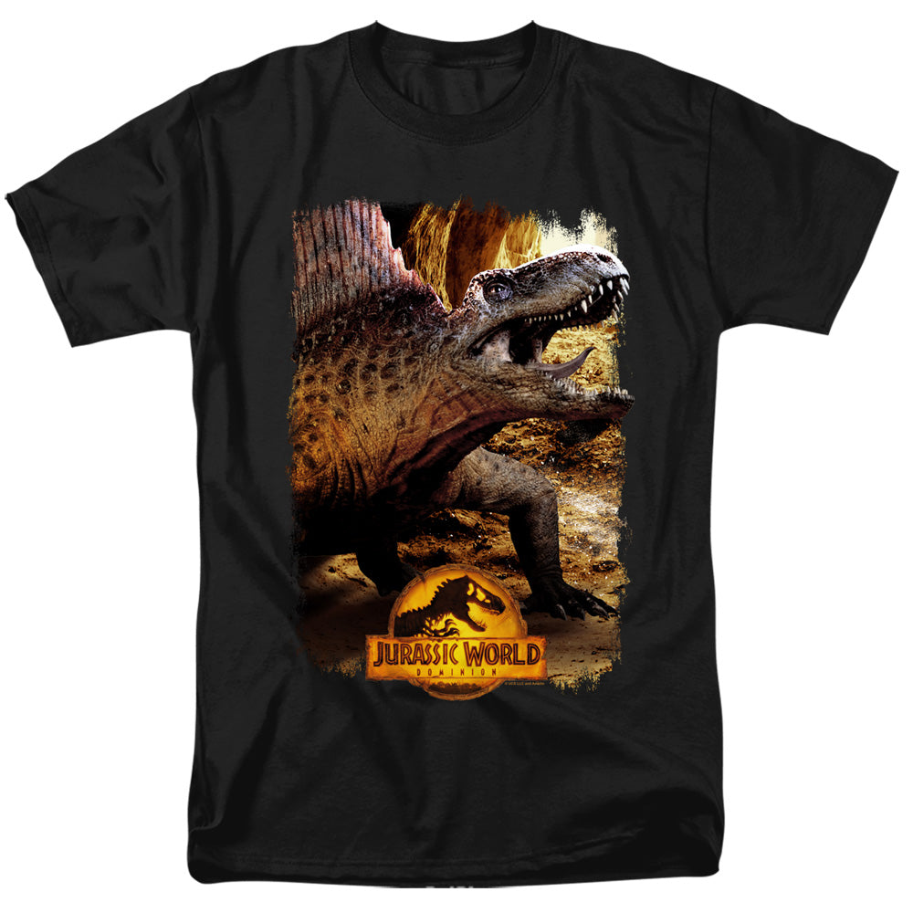 AN OFFCIALLY LICENSED JURASSIC WORLD DIMETRODON BEAUTY SHOT MEN'S REGULAR FIT T-SHIRT BLACK