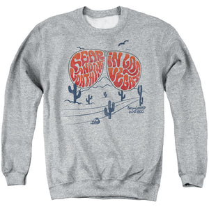 AN OFFCIALLY LICENSED FEAR AND LOATHING IN LAS VEGAS GLASSES ADULT UNISEX CREWNECK SWEATSHIRT ATHLETIC HEATHER