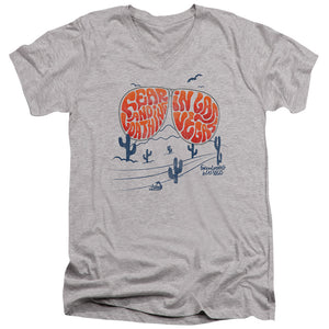 AN OFFCIALLY LICENSED FEAR AND LOATHING IN LAS VEGAS GLASSES MEN'S V-NECK T-SHIRT ATHLETIC HEATHER