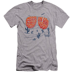 AN OFFCIALLY LICENSED FEAR AND LOATHING IN LAS VEGAS GLASSES MEN'S PREMIUM SLIM FIT T-SHIRT ATHLETIC HEATHER