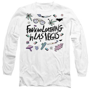 AN OFFCIALLY LICENSED FEAR AND LOATHING IN LAS VEGAS LOGO MEN'S LONG SLEEVE T-SHIRT WHITE