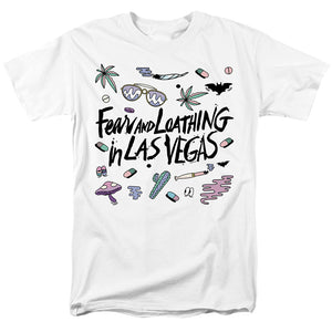 AN OFFCIALLY LICENSED FEAR AND LOATHING IN LAS VEGAS LOGO MEN'S REGULAR FIT T-SHIRT WHITE