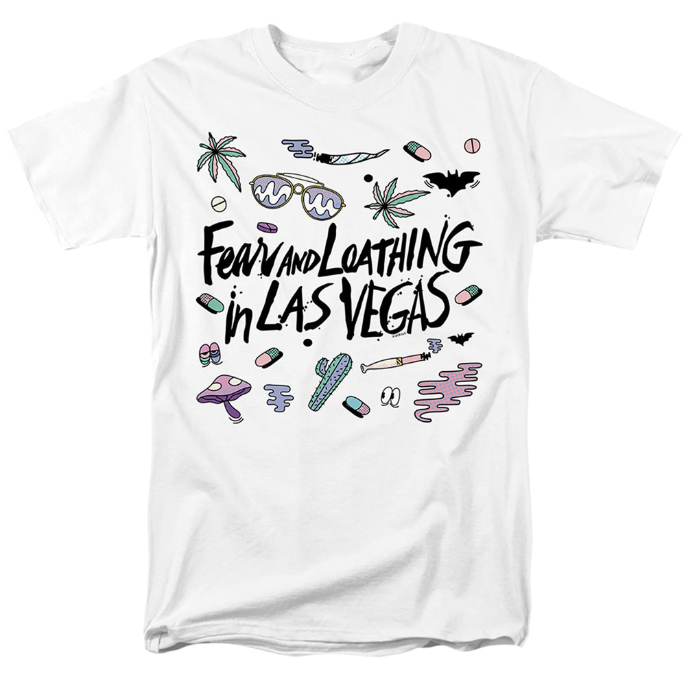 AN OFFCIALLY LICENSED FEAR AND LOATHING IN LAS VEGAS LOGO MEN'S REGULAR FIT T-SHIRT WHITE